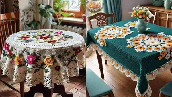  عکس رومیزی بافتنی جدید و ترند