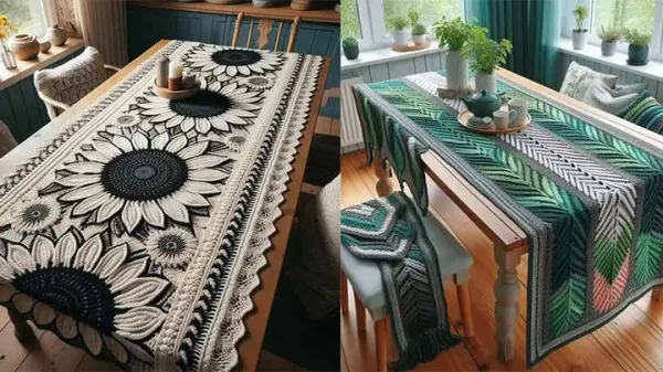  عکس رومیزی بافتنی جدید و ترند