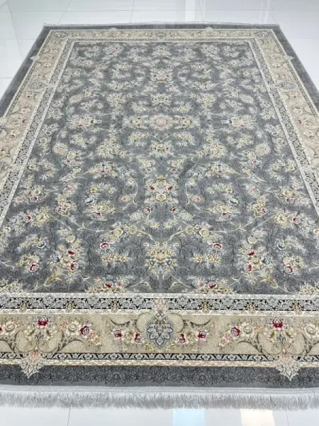  عکس فرش مینیمال کرم طوسی