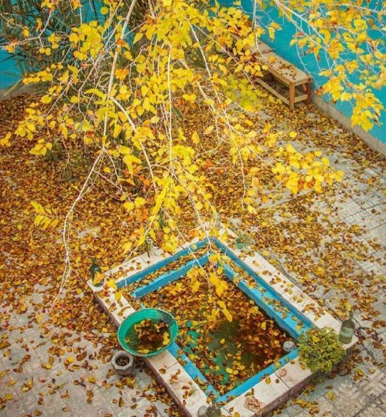  عکس حیاط قدیمی با حوض