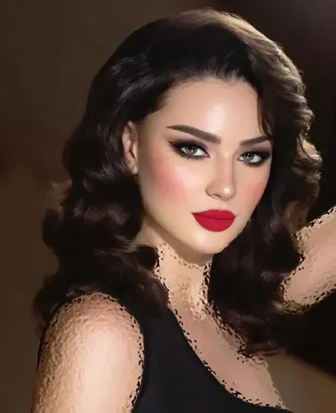  عکس میکاپ عقد با رژ قرمز