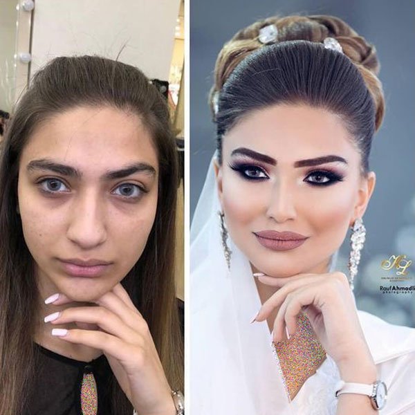  عکس خوشگل ترین میکاپ عروس قبل و بعد