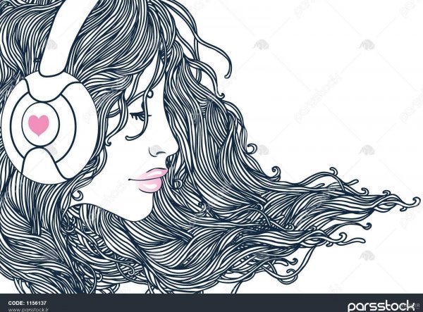  عکس دختر با هدفون برای پروفایل فانتزی