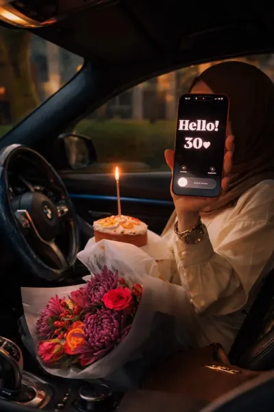 ژست عکس تولد بدون چهره