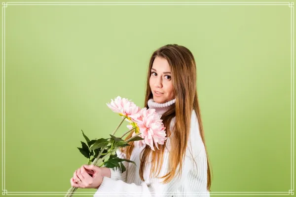  ژست عکاسی با باکس گل