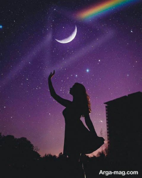  عکس دختر و ماه فانتزی
