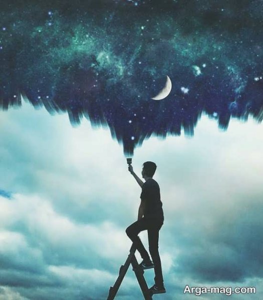 عکس دختر و ماه فانتزی