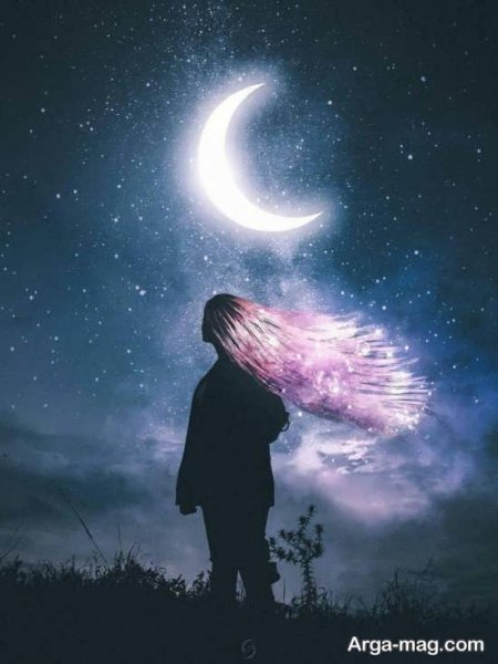  عکس دختر و ماه فانتزی