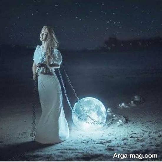  عکس دختر و ماه فانتزی