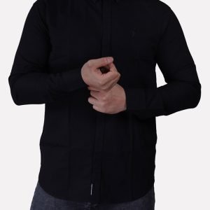 پیراهن مشکی مردانه طرح دار
