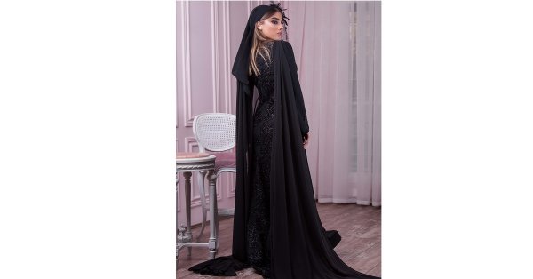 عکس لباس مجلسی مشکی ساده