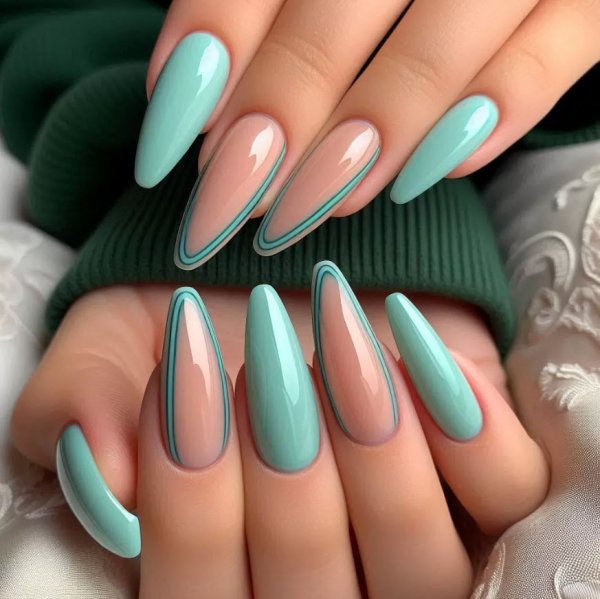 طرح ناخن شیک و باکلاس ۱۴۰۵ سبز