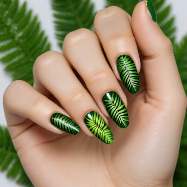  طرح ناخن شیک و باکلاس ۱۴۰۵ سبز
