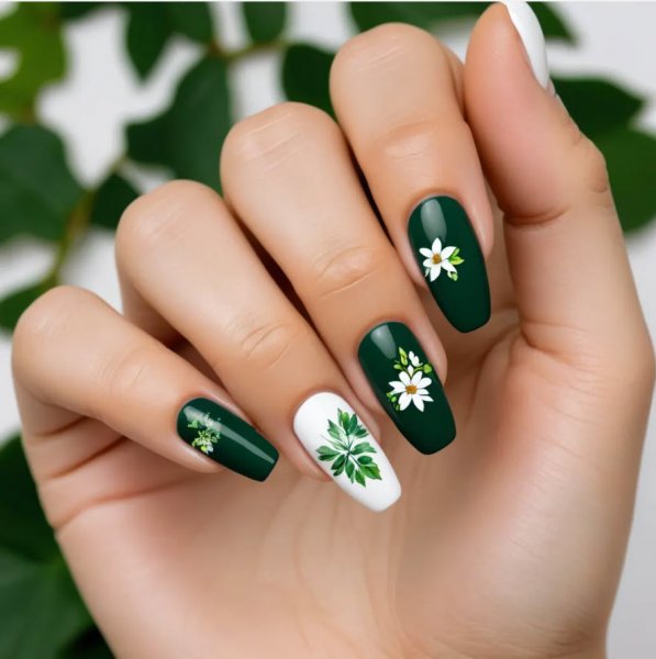  طرح ناخن شیک و باکلاس ۱۴۰۵ سبز