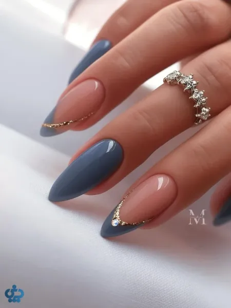  طرح ناخن شیک و باکلاس ۱۴۰۵ آبی