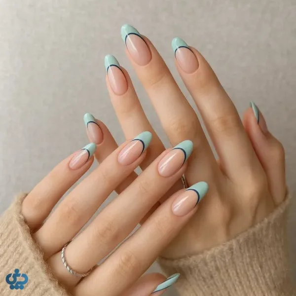 طرح ناخن شیک و باکلاس ۱۴۰۵ آبی