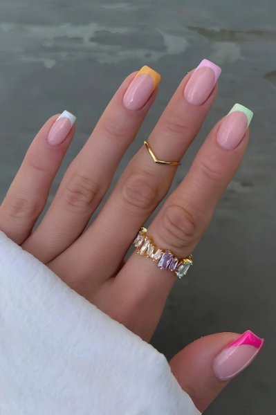 ناخن فرنچ شیک دخترانه