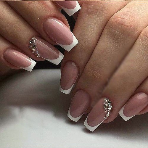  ناخن عروس سفید اکلیلی