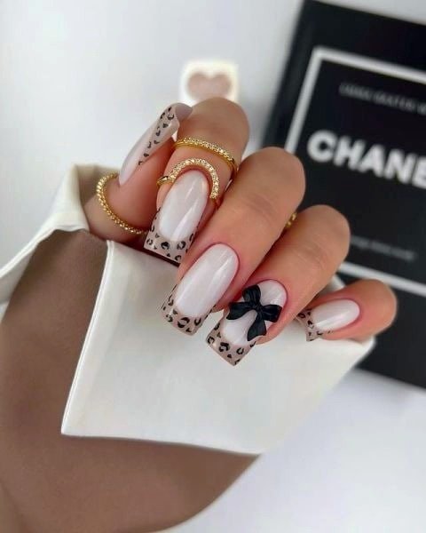 عکس طرح ناخن پلنگی بنفش