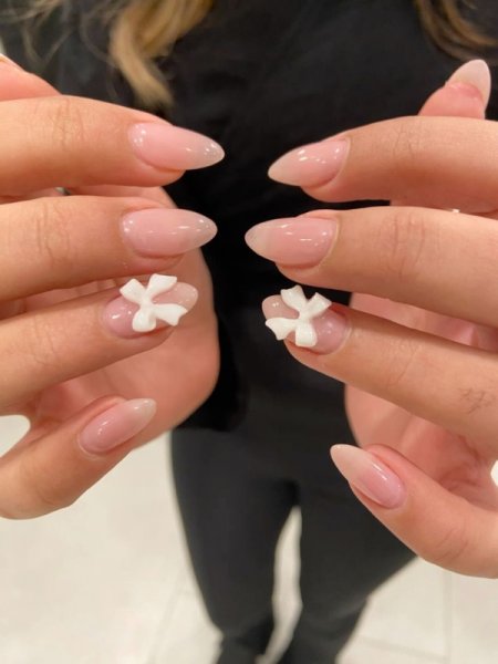  طرح ناخن پاپیونی پینترستی صورتی