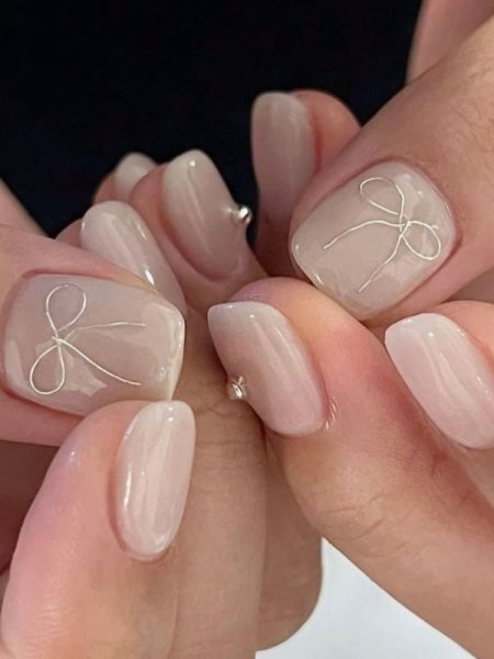  طرح ناخن پاپیونی پینترستی صورتی