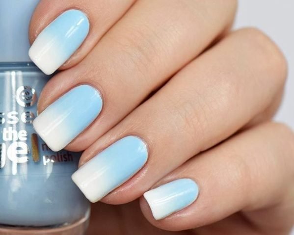  طرح ناخن آبی پاستیلی