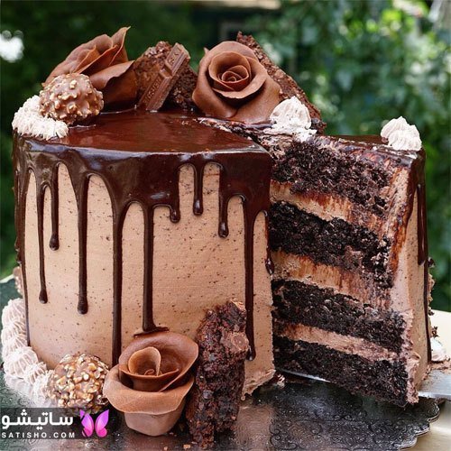  تزیین کیک شکلاتی تولد