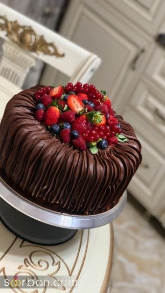  کیک تولد دخترانه شکلاتی فانتزی