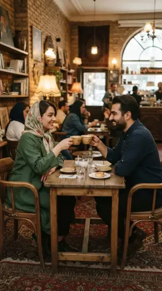 عکس کافه دونفره طبیعی