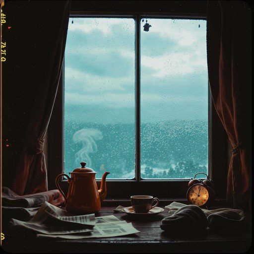  عکس چای کنار پنجره بارانی