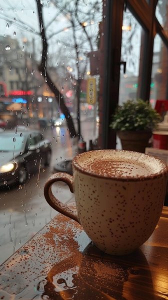  عکس چای کنار پنجره بارانی