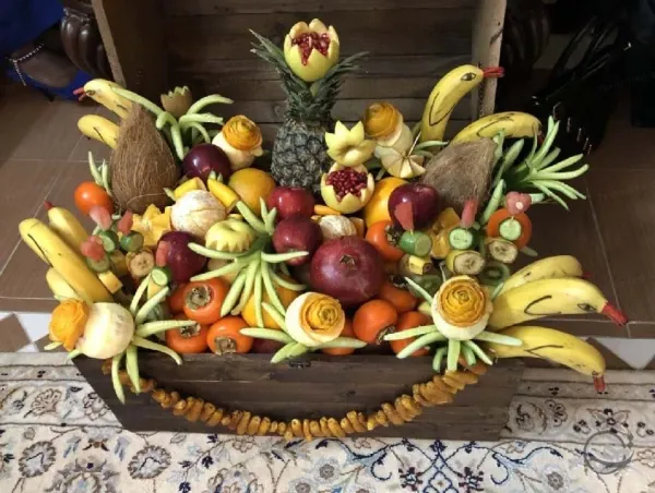 تزیین سبد میوه ساده
