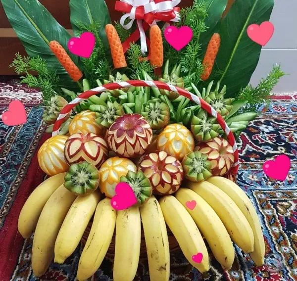 تزیین سبد میوه ساده
