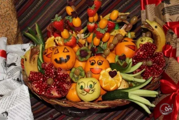 تزیین سبد میوه ساده