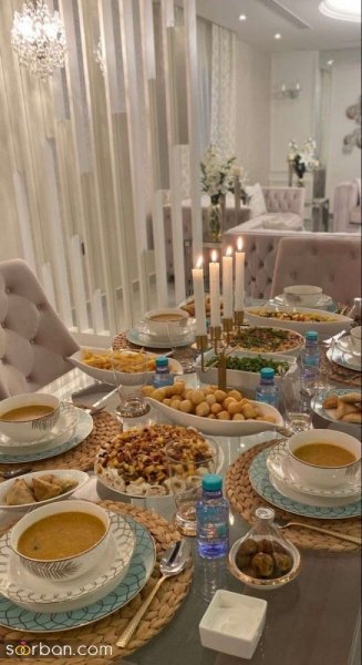  عکس میز شام لاکچری خارجی
