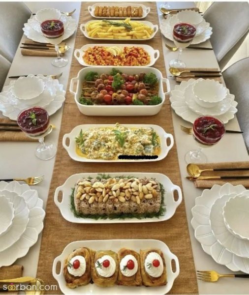  عکس میز شام لاکچری خارجی