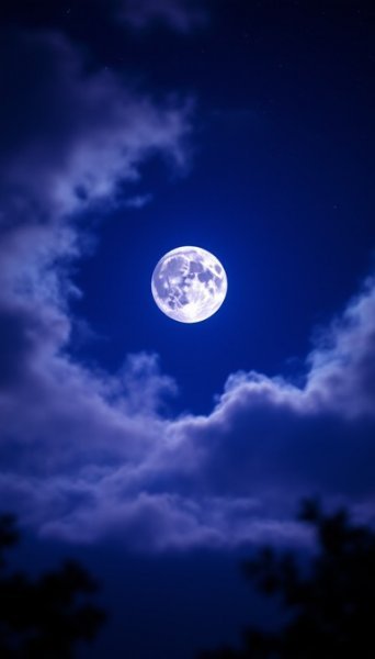  عکس ماه کامل در آسمان آبی