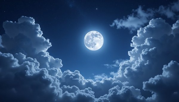  عکس ماه کامل در آسمان آبی