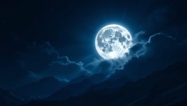  عکس ماه کامل در آسمان آبی