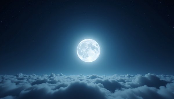  عکس ماه کامل در آسمان آبی
