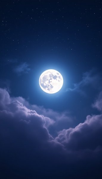  عکس ماه کامل در آسمان آبی