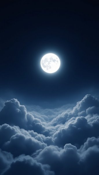  عکس ماه کامل در آسمان آبی