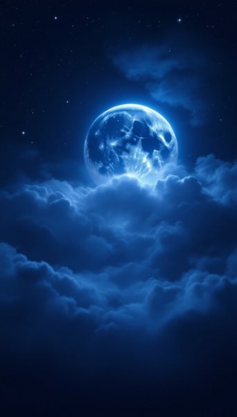  عکس ماه کامل در آسمان آبی