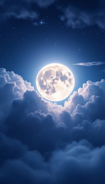  عکس ماه کامل در آسمان آبی