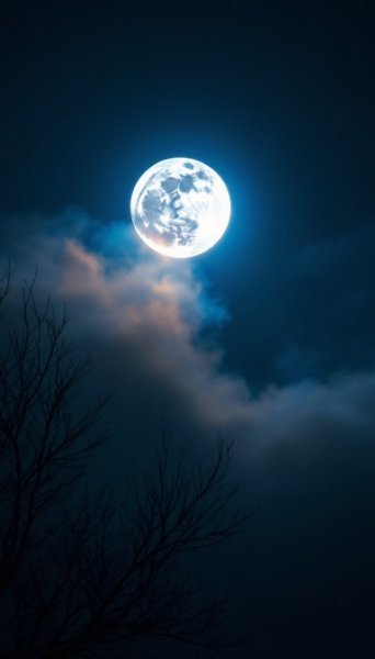  عکس ماه کامل در آسمان آبی