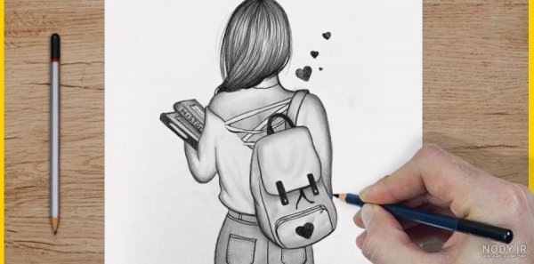 نقاشی آسان دخترانه فانتزی