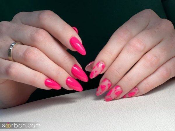  رنگ صورتی جیغ ناخن