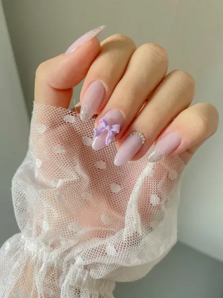  طرح ناخن صورتی پاستیلی پاپیون