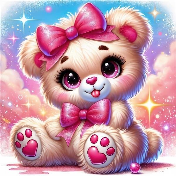  عکس خرس فانتزی بامزه صورتی