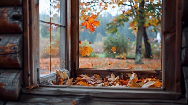  عکس پاییز از پشت پنجره